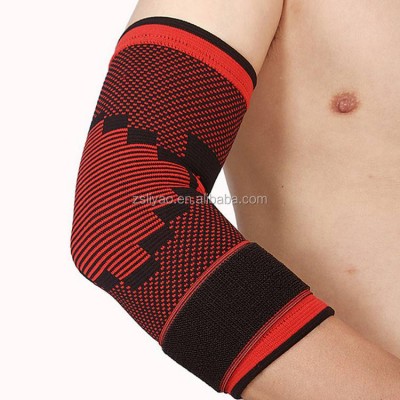 Customized Sports Equipment Breathable Soft Elastic Hook Loop Closure Elbow Brace Sleeve for Tennis